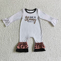 She is strong top leopard romper  LR0216