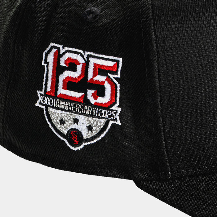 Shoe Palace Exclusive Chicago White Sox Black Red 9Fifty AF Snapback Mens Hat (Black/Red)