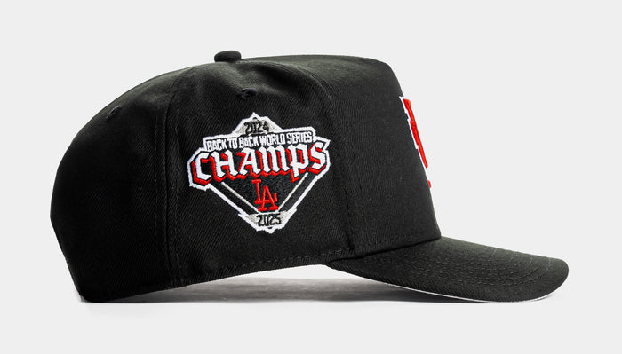 Shoe Palace Exclusive Los Angeles Dodgers Black Red 9Fifty AF Snapback Mens Hat (Black/Red)