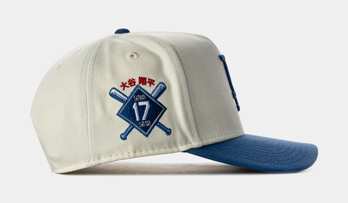 Shoe Palace Exclusive Los Angeles Dodgers Ohtani 950AF Snapback Mens Hat (Chrome/Navy)