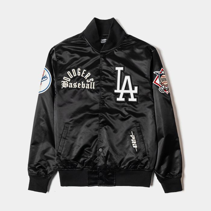 Shoe Palace Exclusive Los Angeles Dodgers Originals Satin Mens Jacket (Black/White)