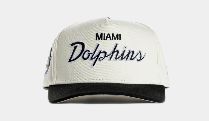 Shoe Palace Exclusive Miami Dolphins Script 950AF Snapback Mens Hat (Chrome/Black)