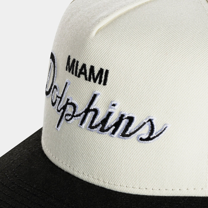 Shoe Palace Exclusive Miami Dolphins Script 950AF Snapback Mens Hat (Chrome/Black)