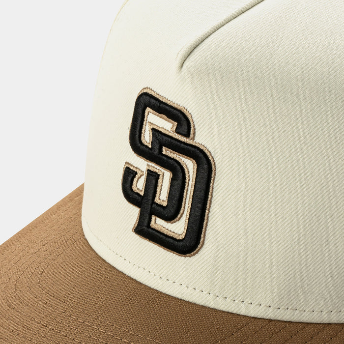 Shoe Palace Exclusive San Diego Padres 950AF Snapback Mens Hat (Chrome/Khaki)