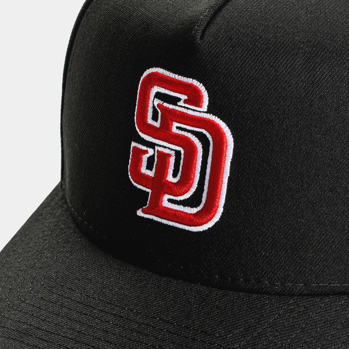 Shoe Palace Exclusive San Diego Padres Black Red 9Fifty AF Snapback Mens Hat (Black/Red)