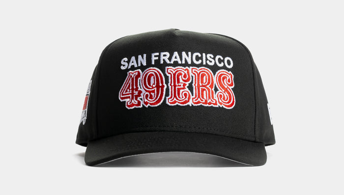 Shoe Palace Exclusive San Francisco 49ers Black Red 9Fifty AF Snapback Mens Hat (Black/Red)