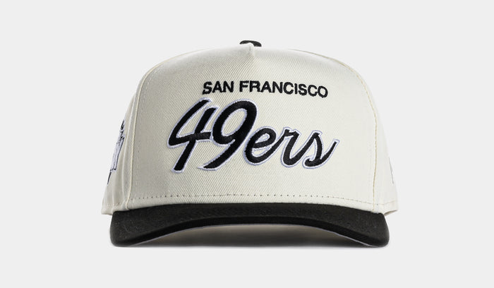 Shoe Palace Exclusive San Francisco 49ers Script 950AF Snapback Mens Hat (Chrome/Black)