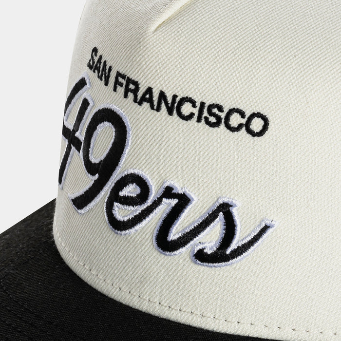 Shoe Palace Exclusive San Francisco 49ers Script 950AF Snapback Mens Hat (Chrome/Black)