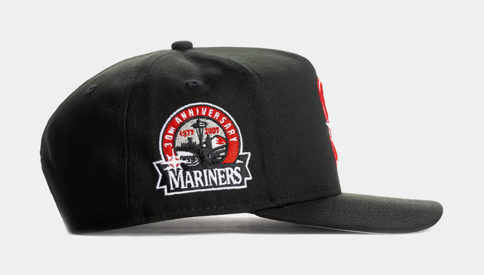 Shoe Palace Exclusive Seattle Mariners Black Red 9Fifty AF Snapback Mens Hat (Black/Red)
