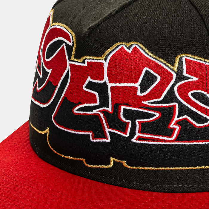 Shoe Palace x New Era NFL 90s Graffiti Exclusive San Francisco 49ers Snapback Mens Hat (Black/Red)