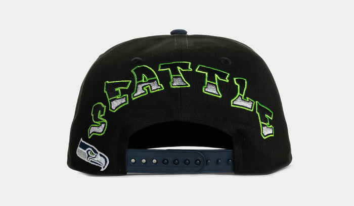 Shoe Palace x New Era NFL 90s Graffiti Exclusive Seattle Seahawks Snapback Mens Hat (Black/Blue)