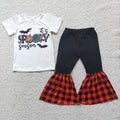 Short sleeve bell bottom pants Halloween outfits   E4-17