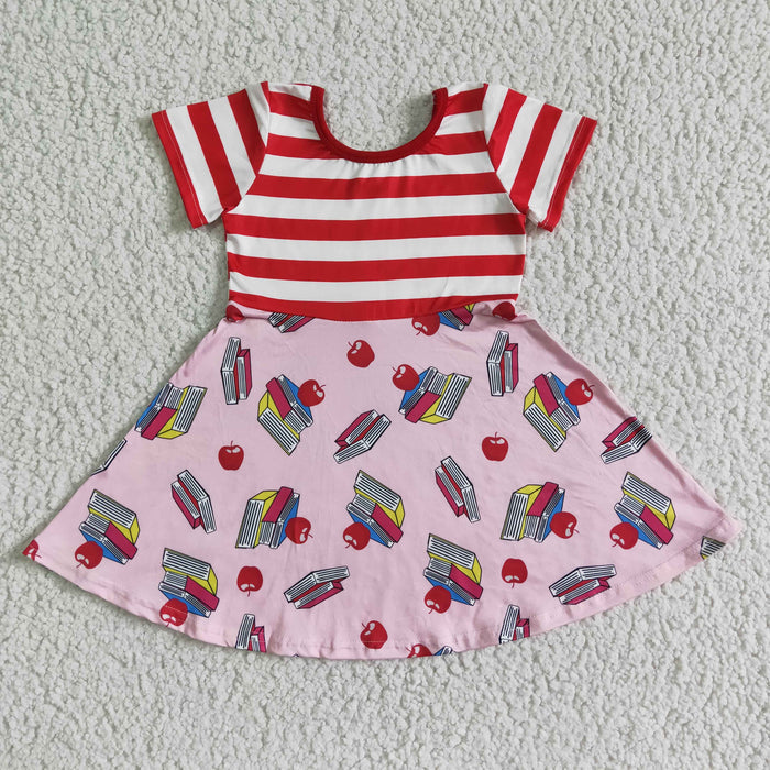 Short sleeve knee length back to school dress GSD0088