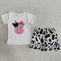 Short sleeve ruffles shorts summer outfits   B5-23
