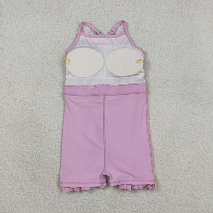 Sibling Baby Girls Summer Solid Color  Strap Yoga Active Knee Length Dress