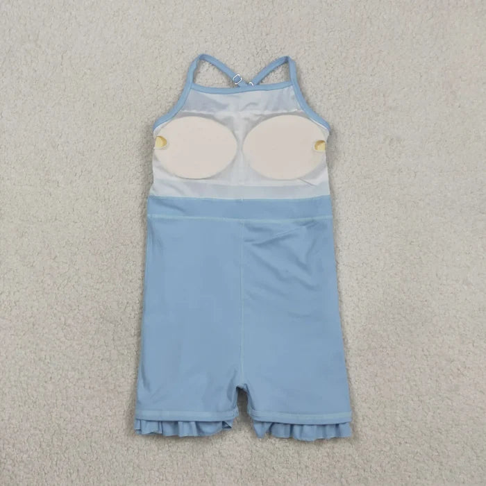 Sibling Baby Girls Summer Solid Color  Strap Yoga Active Knee Length Dress