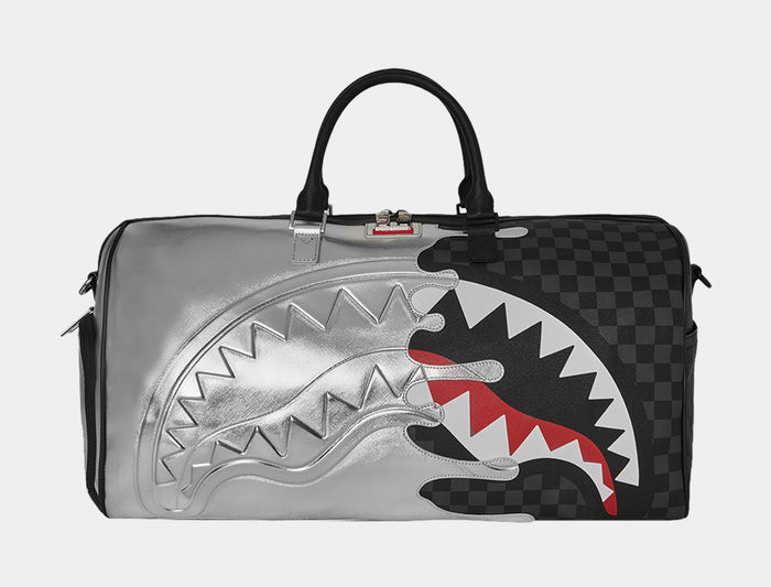 Silver Side Drip Mens Duffle Bag (Black/Silver)