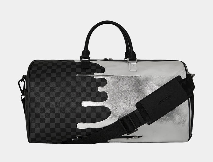 Silver Side Drip Mens Duffle Bag (Black/Silver)