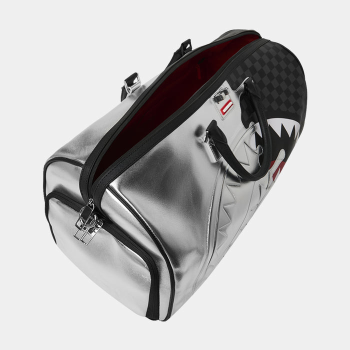 Silver Side Drip Mens Duffle Bag (Black/Silver)