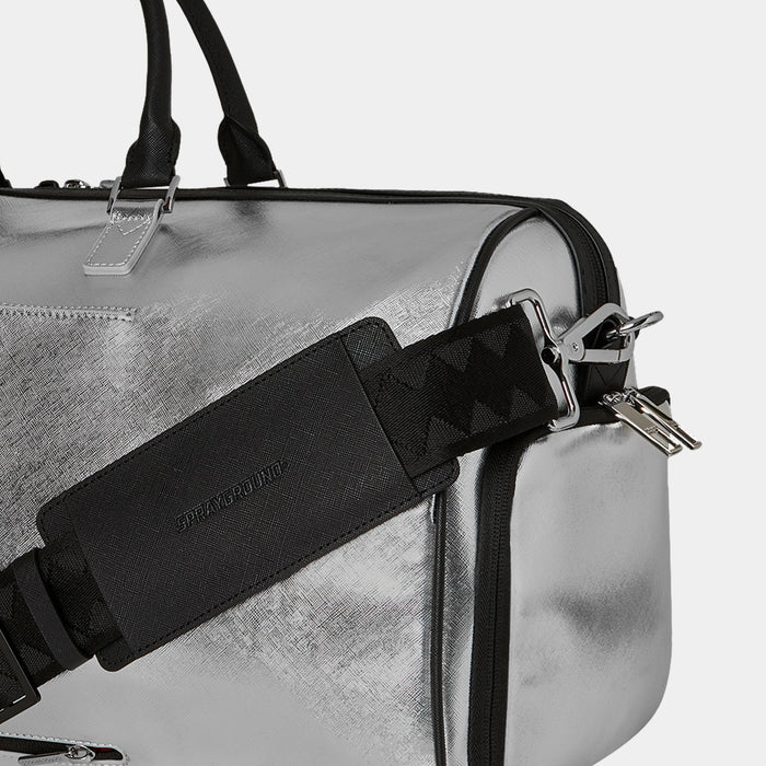 Silver Side Drip Mens Duffle Bag (Black/Silver)