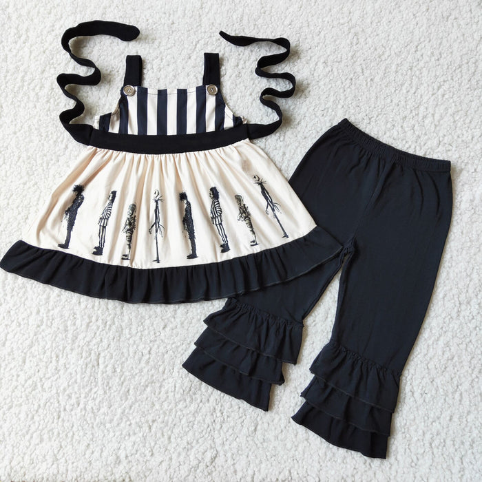 Sleeveless ruffles pants Halloween outfits