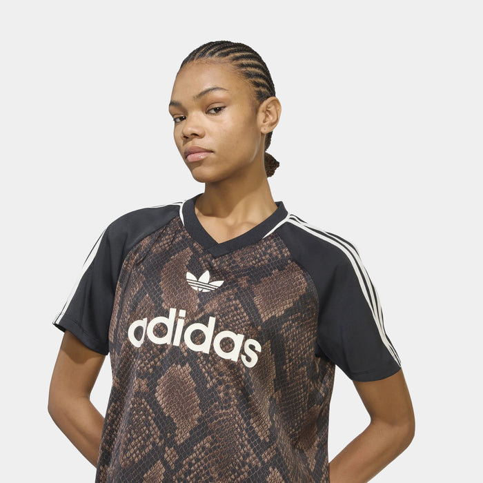 Snake Print Satin Womens Jersey (Earth Strata/Aurora Coffee)