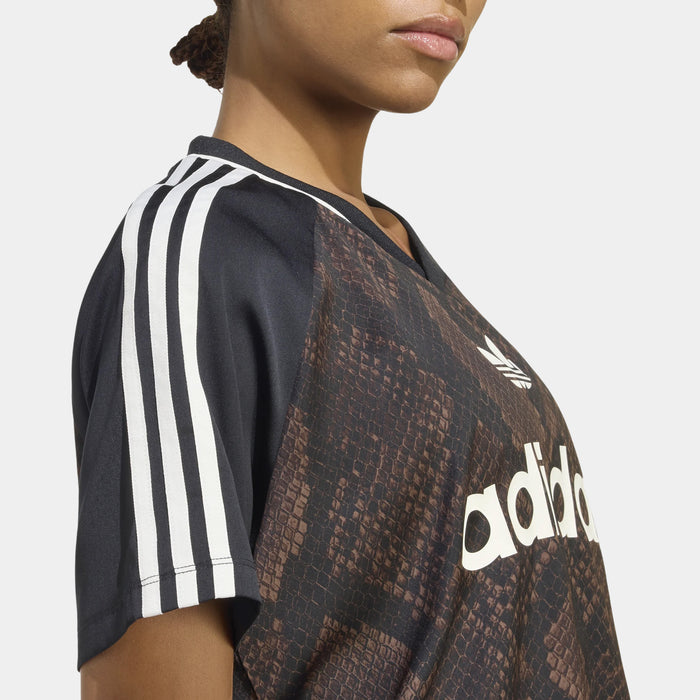 Snake Print Satin Womens Jersey (Earth Strata/Aurora Coffee)