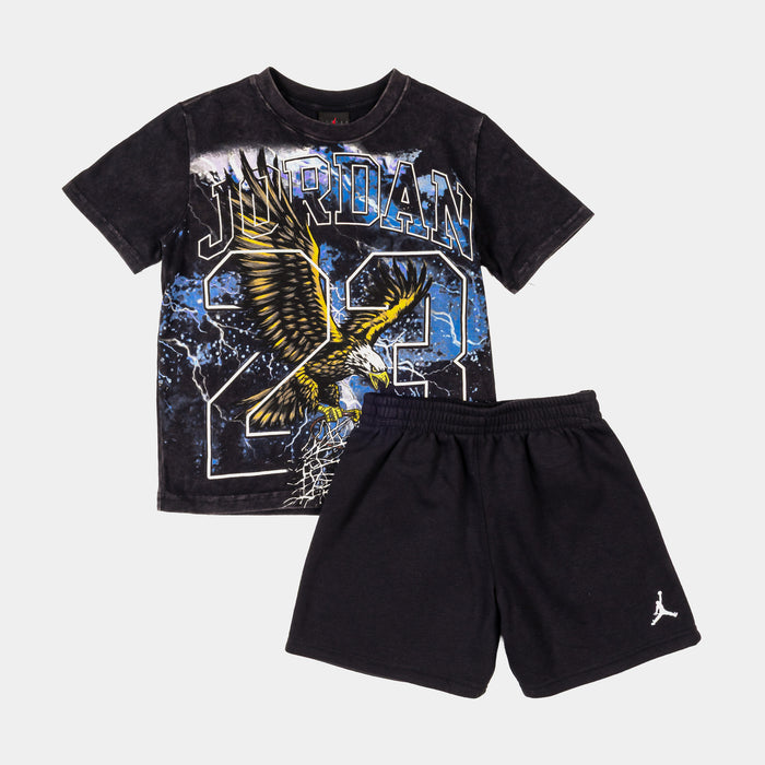 Soaring High Tee and Short Set Preschool Set (Black/Blue)