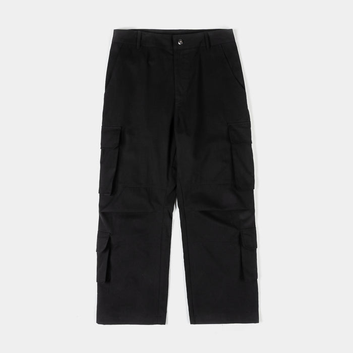 Solid Canvas Cargo Mens Pants (Black)