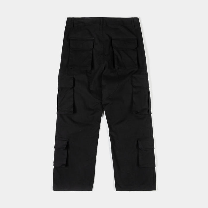 Solid Canvas Cargo Mens Pants (Black)