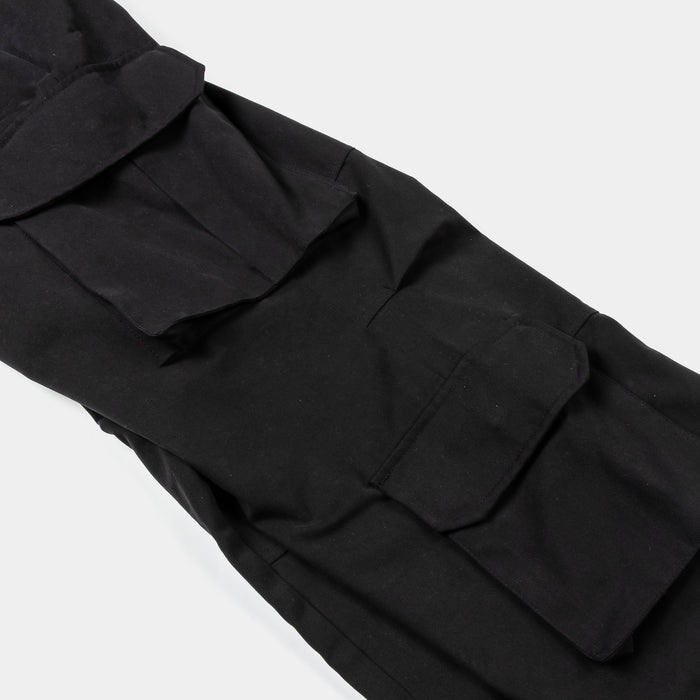 Solid Canvas Cargo Mens Pants (Black)