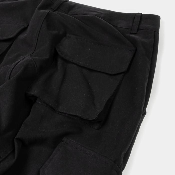 Solid Canvas Cargo Mens Pants (Black)