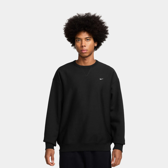 Solo Swoosh Fleece Crew Mens Sweatshirt (Black/White)