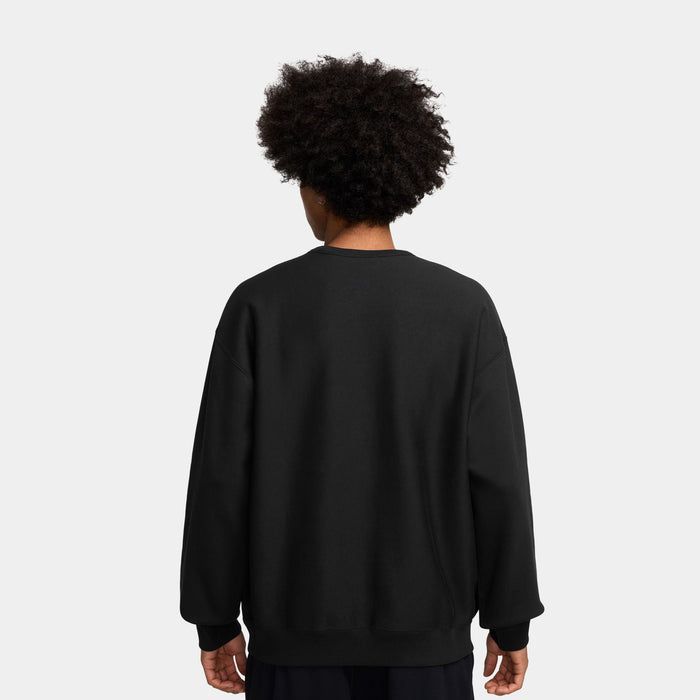 Solo Swoosh Fleece Crew Mens Sweatshirt (Black/White)