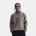 Solo Swoosh Fleece Crew Mens Sweatshirt (Cave Stone/White)