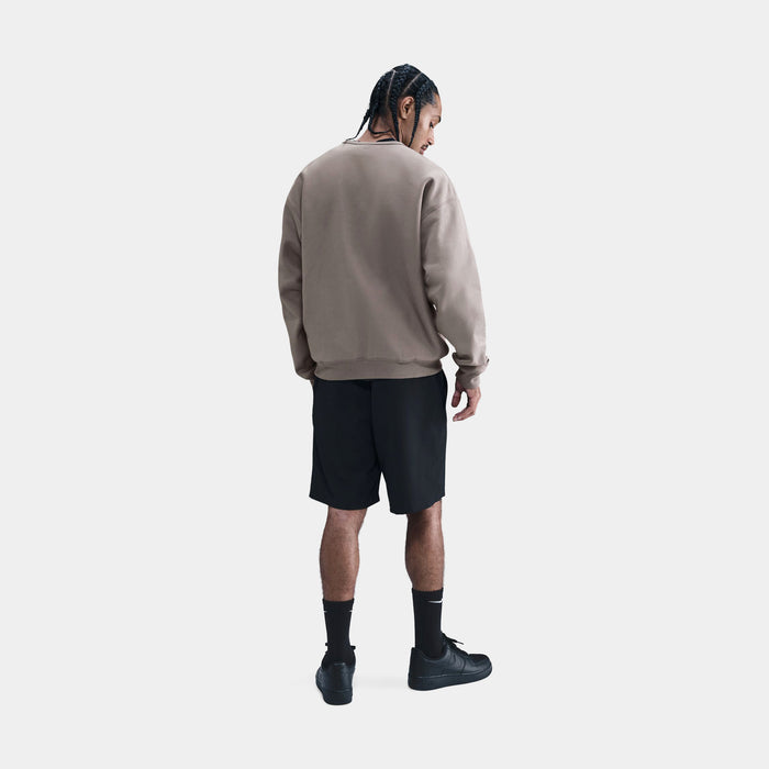 Solo Swoosh Fleece Crew Mens Sweatshirt (Cave Stone/White)