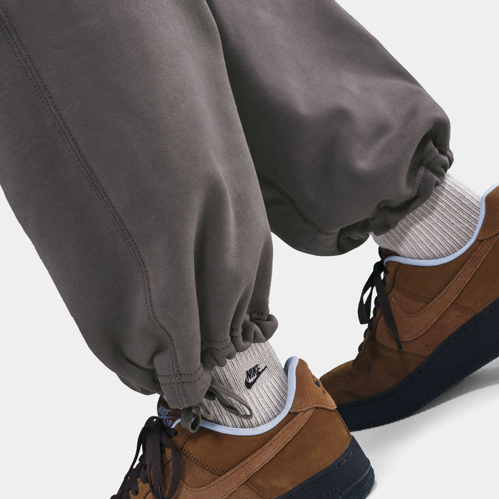Solo Swoosh Fleece Open-Hem Mens Pants (Cave Stone/Cave Stone/White)