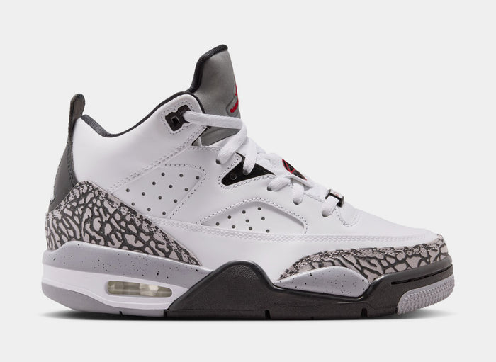 Son Of Mars Low Grade School Basketball Shoes (White/Black/Cement Grey/Gym Red)