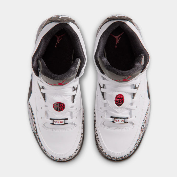 Son Of Mars Low Grade School Basketball Shoes (White/Black/Cement Grey/Gym Red)