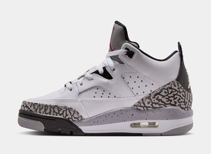 Son Of Mars Low Grade School Basketball Shoes (White/Black/Cement Grey/Gym Red)