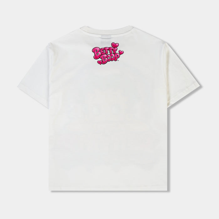 SP x Betty Boop Airbrush Womens Short Sleeve Shirt (White/Pink)