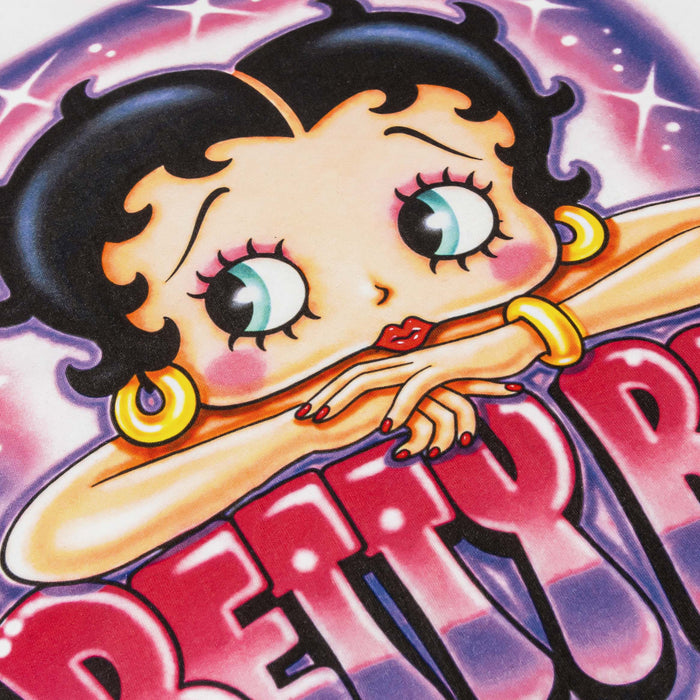 SP x Betty Boop Airbrush Womens Short Sleeve Shirt (White/Pink)