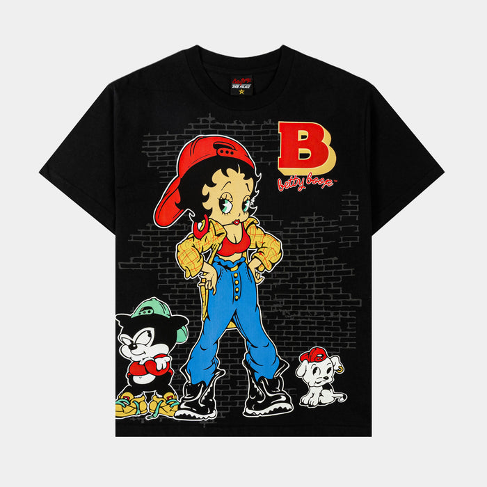 SP x Betty Boop Fitted Mens Short Sleeve Shirt (Black/Red)