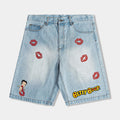 SP x Betty Boop Kisses Denim Mens Shorts (Blue/Red)