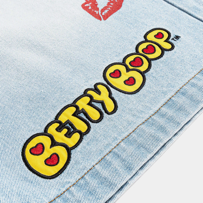 SP x Betty Boop Kisses Denim Mens Shorts (Blue/Red)