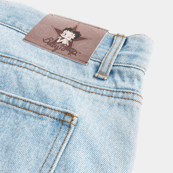 SP x Betty Boop Kisses Denim Mens Shorts (Blue/Red)
