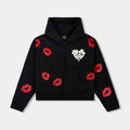 SP x Betty Boop Kisses Zip Up Womens Hoodie (Cream/Red)