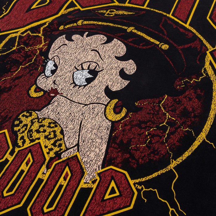 SP x Betty Boop Lightning Washed Mens Short Sleeve Shirt (Black/Red)