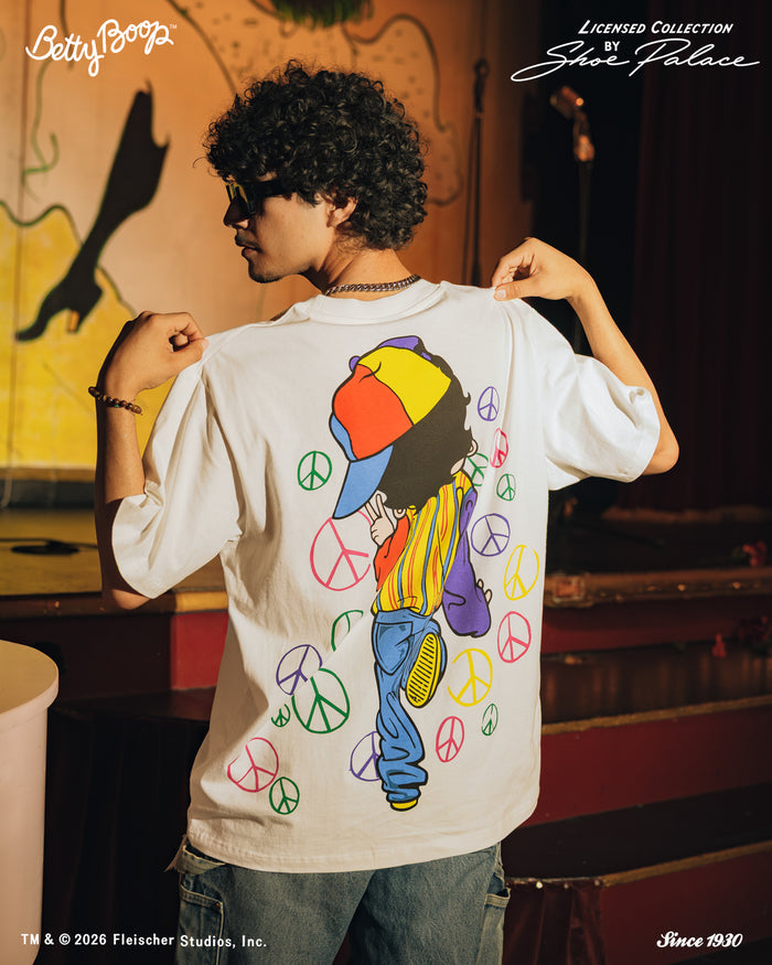 SP x Betty Boop Peace Mens Short Sleeve Shirt (White/Multicolor)