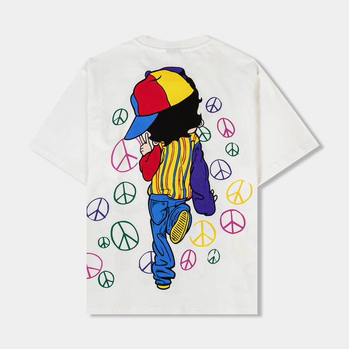 SP x Betty Boop Peace Mens Short Sleeve Shirt (White/Multicolor)